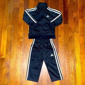 Adidas Toddler boy 2T black tracksuit set